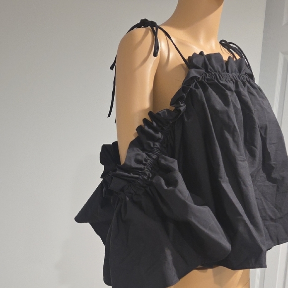 ASOS Black Off-Shoulder Ruffle Blouse - Picture 2 of 8